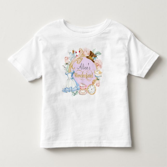Girl birthday Alice in Wonderland Toddler T-shirt (Front)