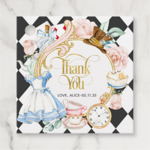 Girl birthday, alice tea party thank you favour tags