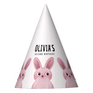 Girl Birthday party with cute pink bunnies Hat