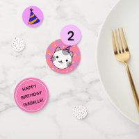 Girl Birthday Pink Cat Party Decoration