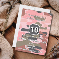 Girl Birthday Pink Green Camouflage Cute Custom