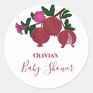 Girl Birthday Pomegranate Party Red Pink Sticker