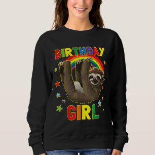 Girl Birthday Sloth B Day Party Kids Idea Sloth Sweatshirt
