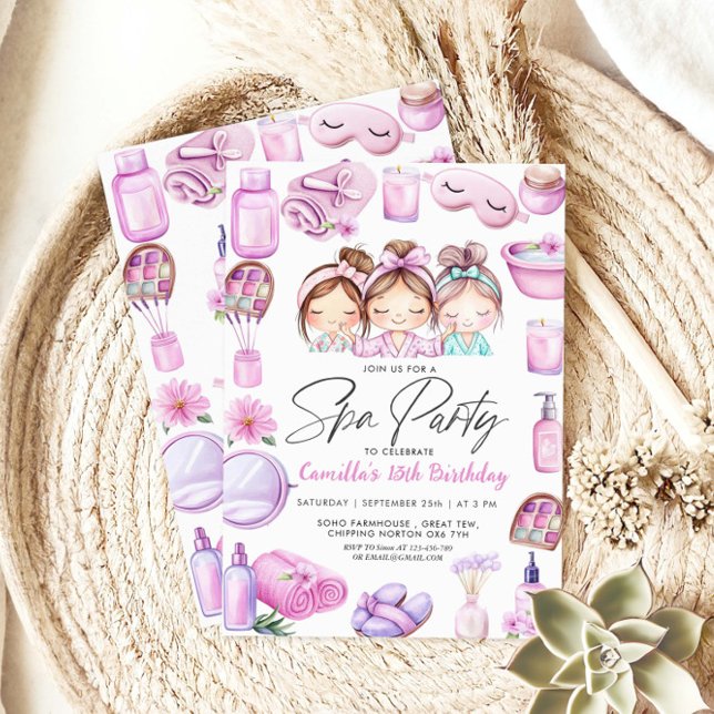 Girl Birthday Spa Party Invitation (Creator Uploaded)