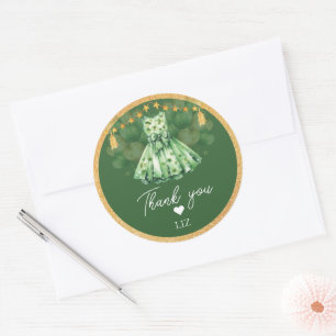 Girl Birthday St Patrick's Day Thank you Classic Round Sticker