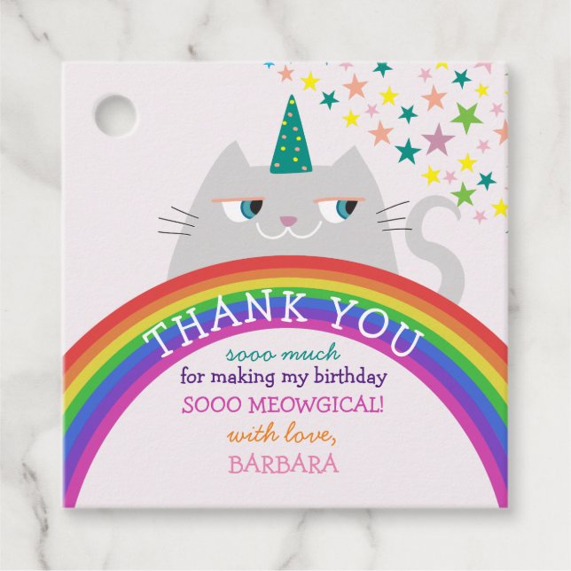 Girl Birthday Thank You Favour Tags (Front)