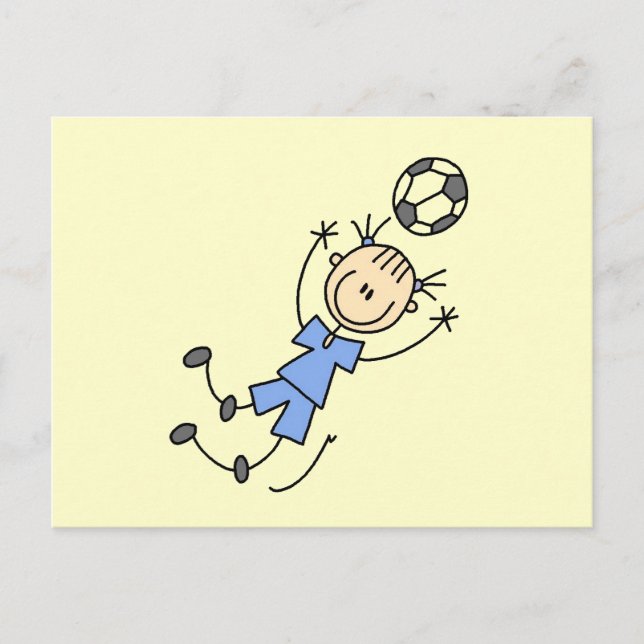 Girl Blue Uniform Soccer Player T-shirts and Gifts Postcard (Front)