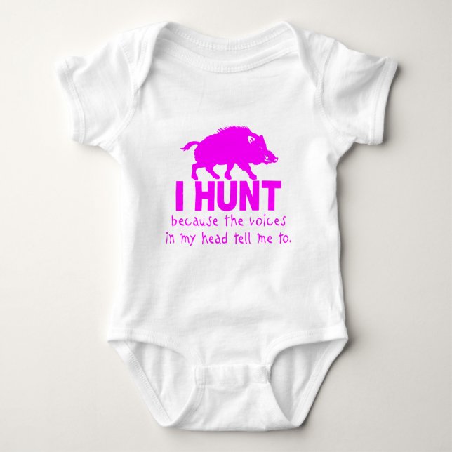 GIRL BOAR HUNTING BABY BODYSUIT (Front)