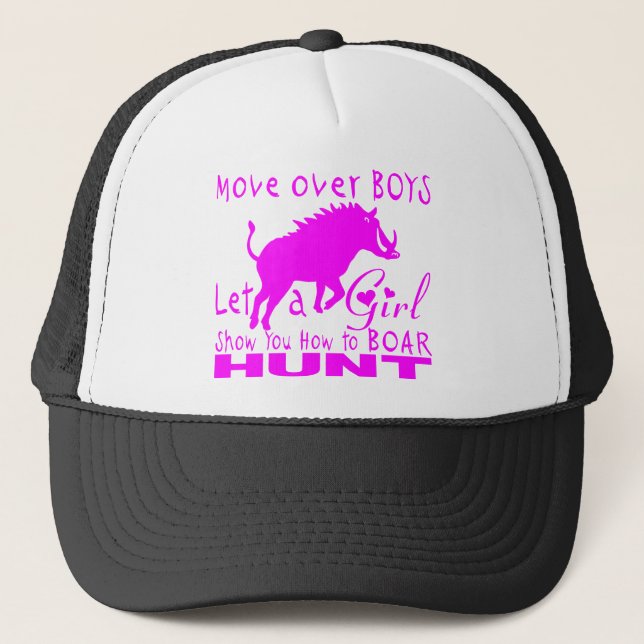 GIRL BOAR HUNTING TRUCKER HAT (Front)