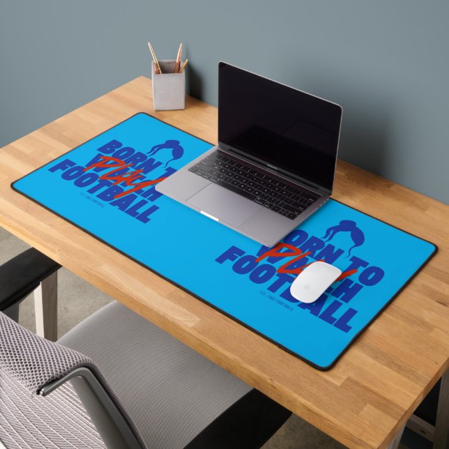 Girl Born to Play Football Desk Mat (Office 2)