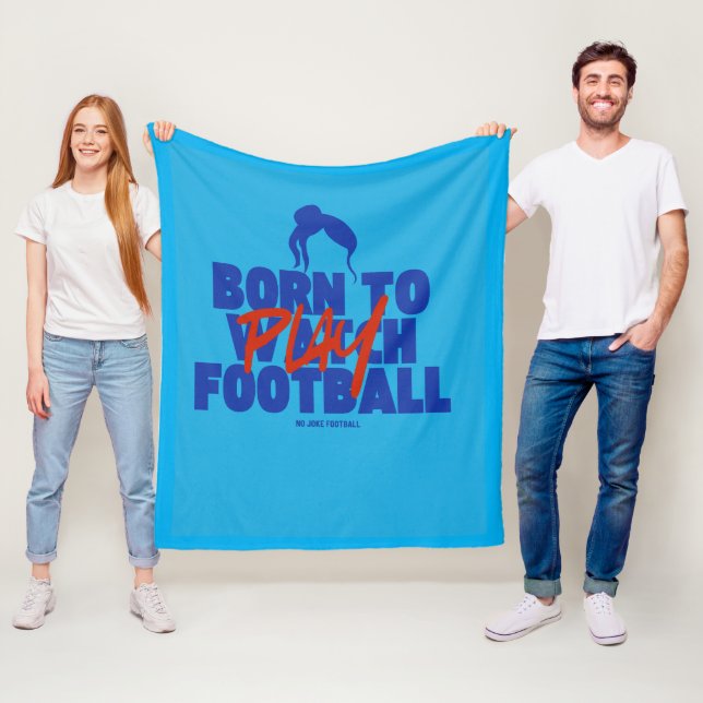 Girl Born to Play Football Fleece Blanket (In Situ)