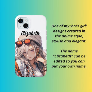 Girl boss, anime style  iPhone 15 mini case