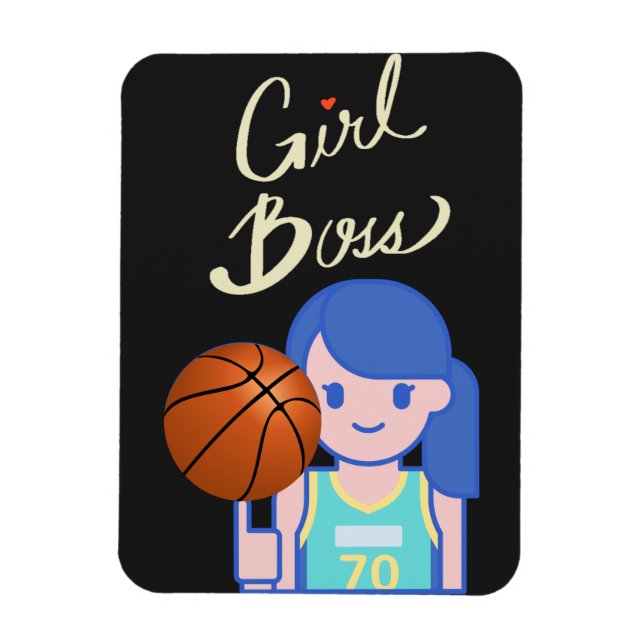 Girl Boss Basketball   Magnet (Vertical)