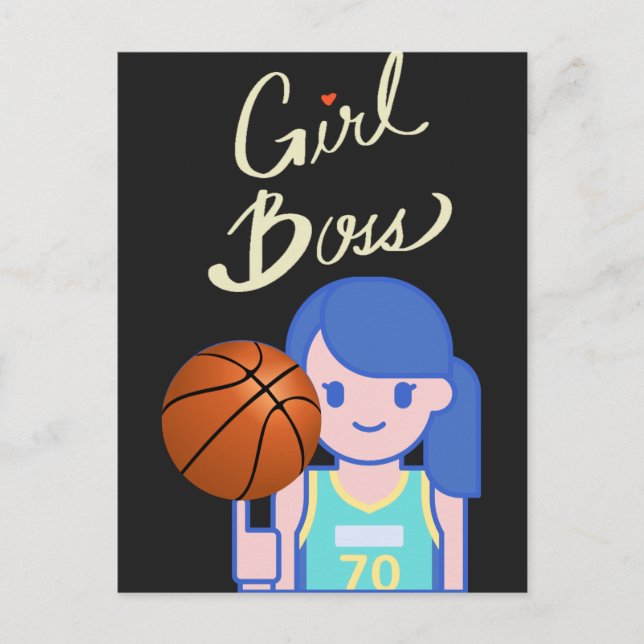 Girl Boss Basketball  Postcard (Front)