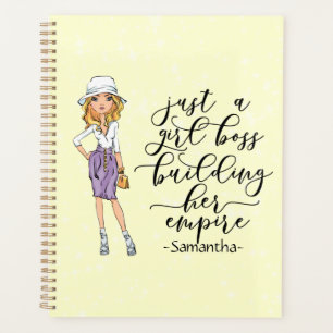 Girl Boss Blonde Lady Yellow Planner