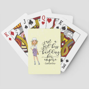 Girl Boss Blonde Lady Yellow Playing Cards