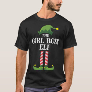 Girl Boss Elf Matching Family Christmas Party Paja T-Shirt