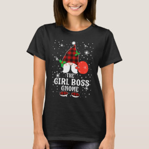 Girl Boss Gnome Buffalo Plaid Matching Family Chri T-Shirt