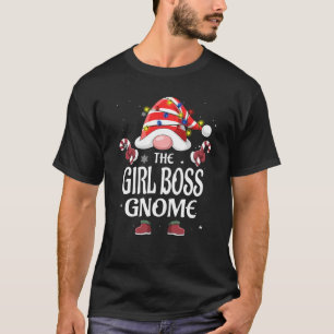 Girl Boss Gnome Gnome Tree Light Buffalo Plaid Chr T-Shirt