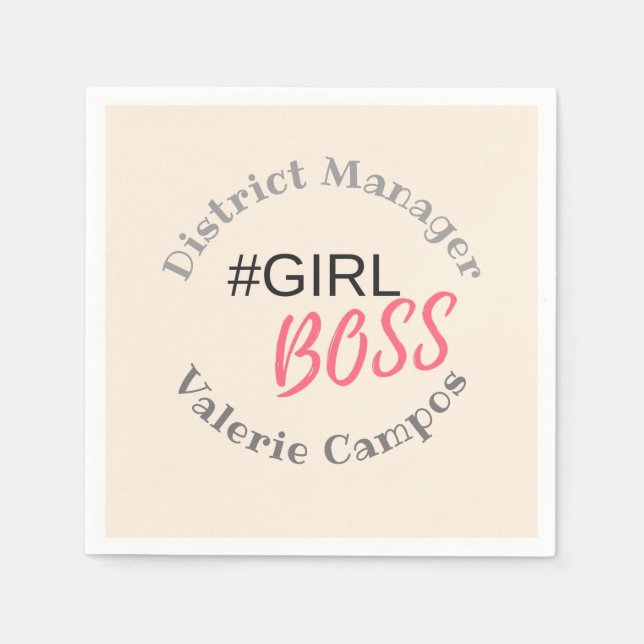 Girl Boss Personalised Napkin (Front)