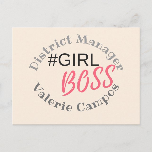 Girl Boss Personalised Postcard (Front)