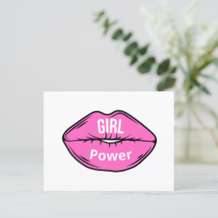 Girl Boss Pink Black Heel Holiday Postcard