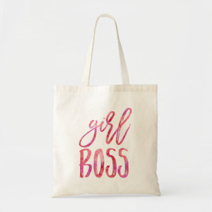 Girl Boss   Pink Watercolor Tote Bag