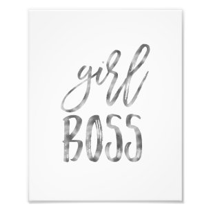 Girl Boss   Silver Art Print