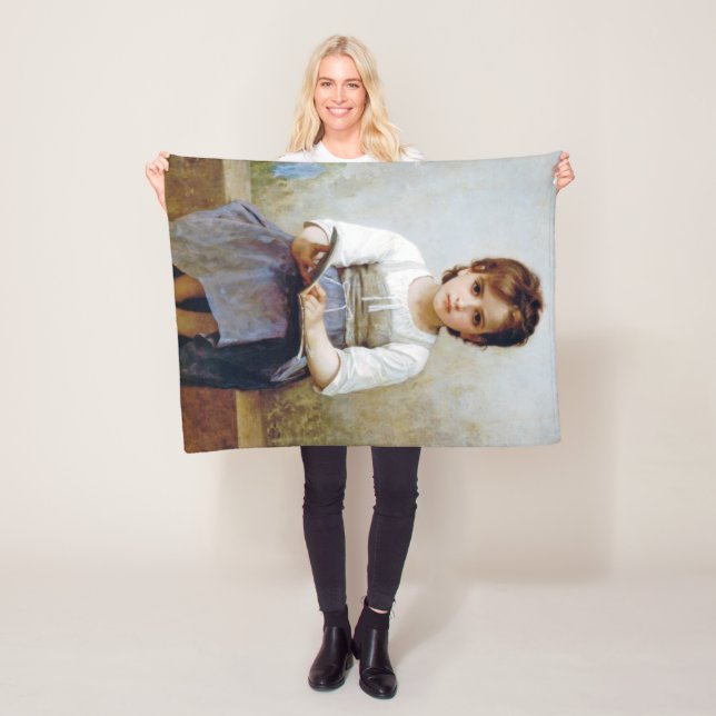 Girl, Bouguereau Fleece Blanket (In Situ)