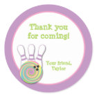 Girl Bowling Birthday Party Favour Stickers