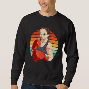 Girl Boxer Female Fighter Women Boxing Knockout Sweatshirt
