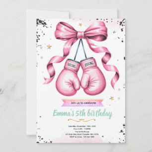 Girl boxing theme party invitation