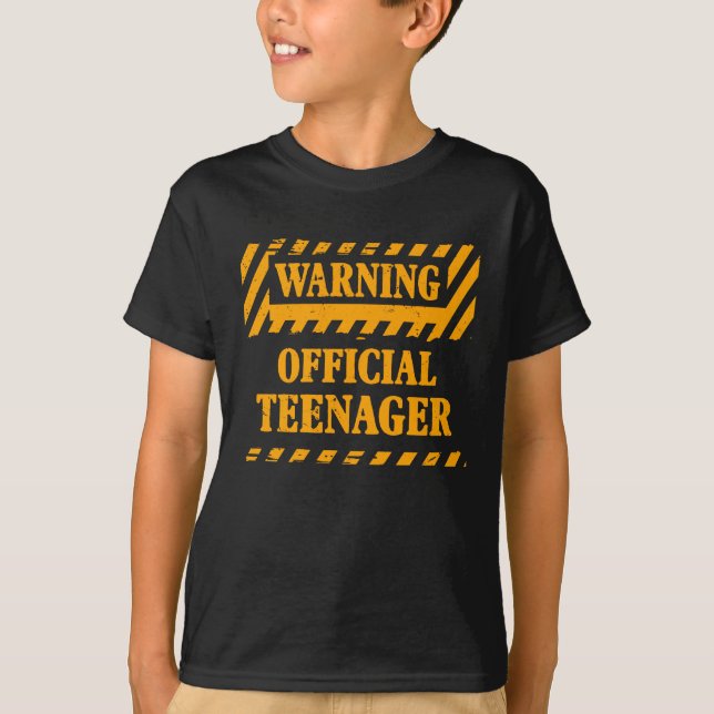 Girl Boy 13th Birthday Warning Official Teenager T-Shirt (Front)