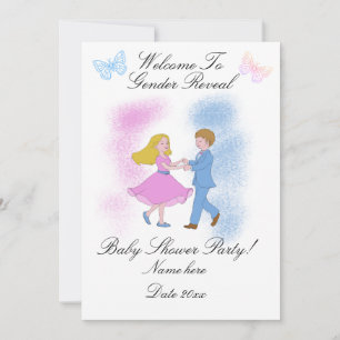 Girl Boy Baby Shower Invitation