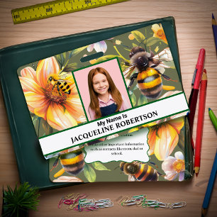 Girl Boy Child Photo Name School ID Card Custom ID Badge