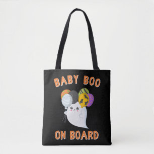 Girl Boy Halloween BABY BOO on Board Womens Shirt Tote Bag