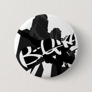 Girl Break Dancer NYC Silhouette Button Badge