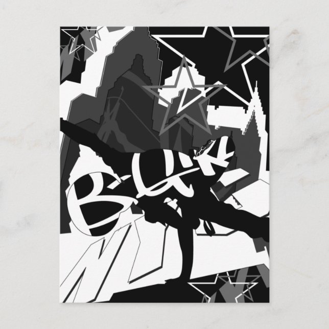 Girl Break Dancer Silhouette Postcard (Front)