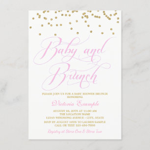 Girl Brunch Baby Shower Invitations
