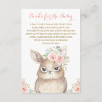 Girl Bunny Baby Shower Blush Floral Bring a Book