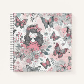 Girl butterfly notebook