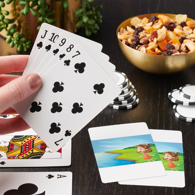 Girl by Riverside Nature Landscape Playing Cards (Creator Uploaded)