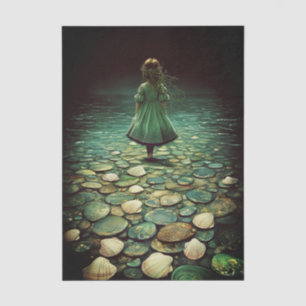 Girl By The Sea, Shells & Stones EQ6R Decoupage Tissue Paper