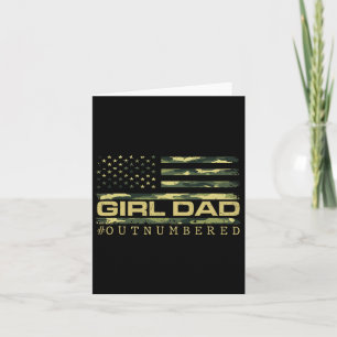 Girl Camo Dad American Usa Flag Dad Of Girls 4th O Card