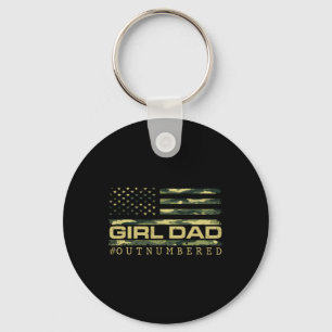 Girl Camo Dad American Usa Flag Dad Of Girls 4th O Key Ring