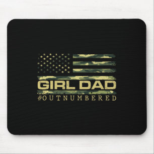 Girl Camo Dad American Usa Flag Dad Of Girls 4th O Mouse Pad