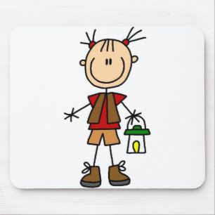 Girl Camper With Lantern Mousepad