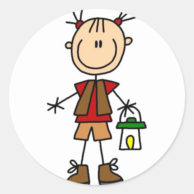 Girl Camping Sticker (Front)