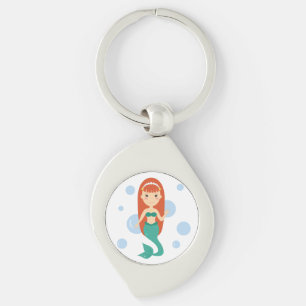 Girl cartoon mermaid princess key ring