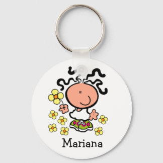 Girl cartoon name Keychain